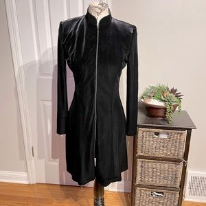 Vintage Velvet Zip Mock Oversized Fit Flare Party Wedding Formal Evening Rave